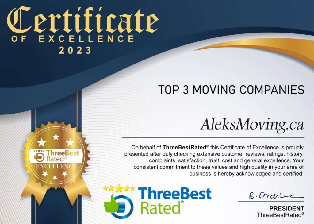 Oakville Moving Awards