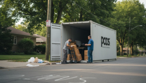 Crew loading items into Ontario storage unit