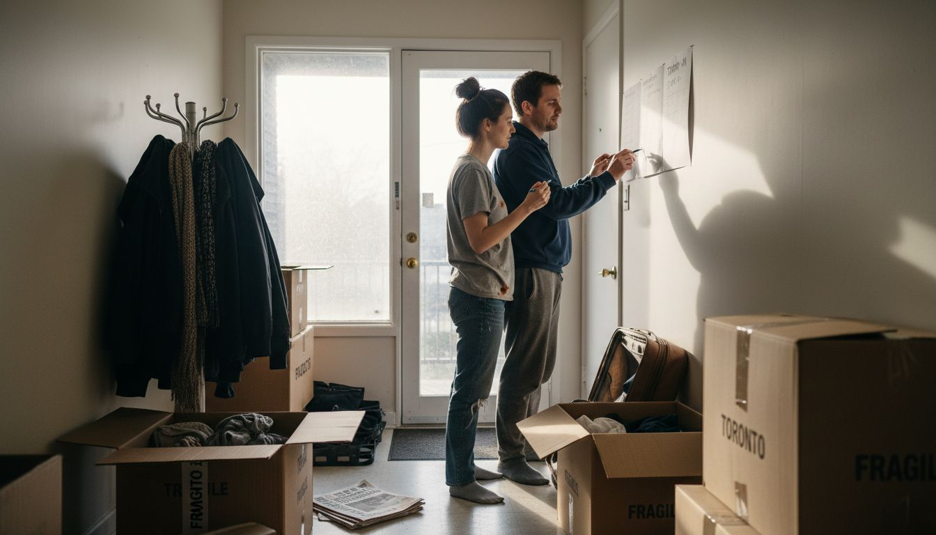 Couple preparing for Ontario apartment move