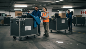 Moving crew preparing Ontario office relocation