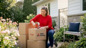 Ontario homeowner packing for insured move