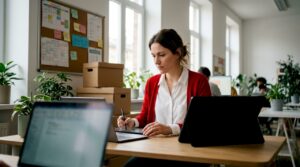 Logistics coordinator planning bulk move-out