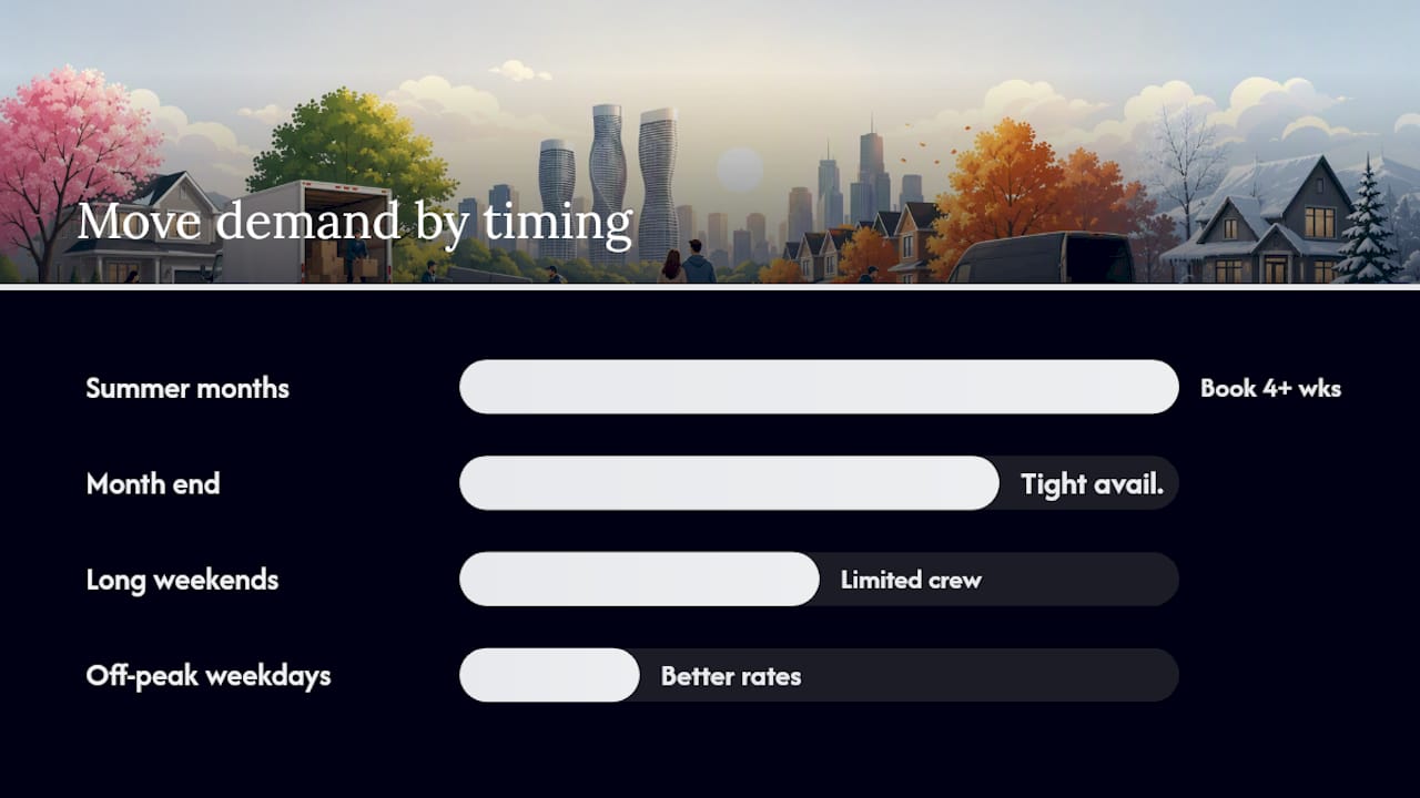 Timing and availability for Mississauga moves