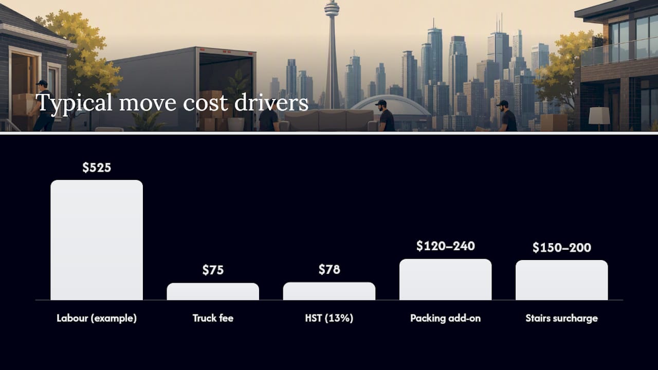 Diagram comparing moving cost components