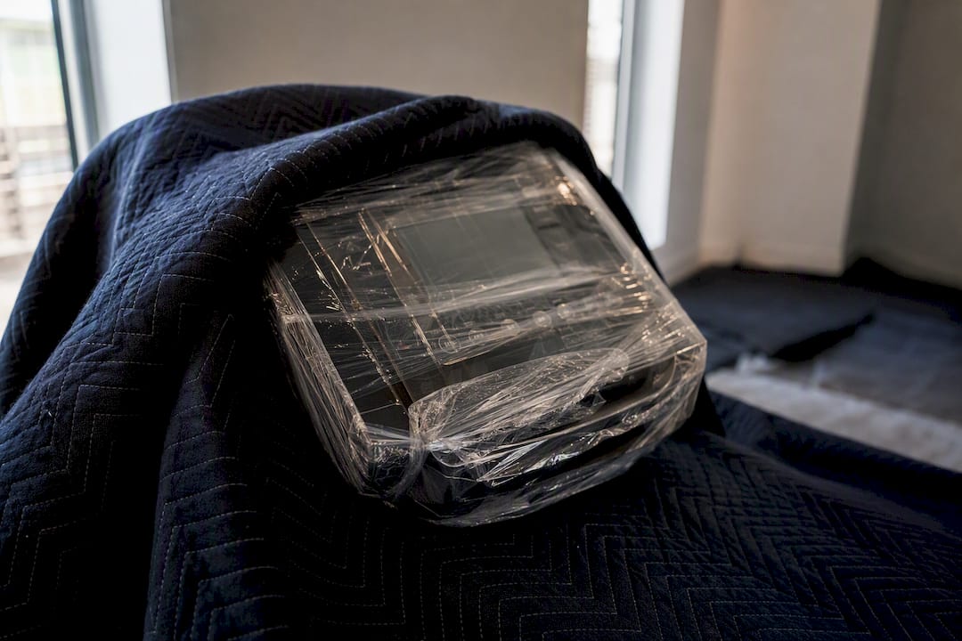 Treadmill console wrapped for protection