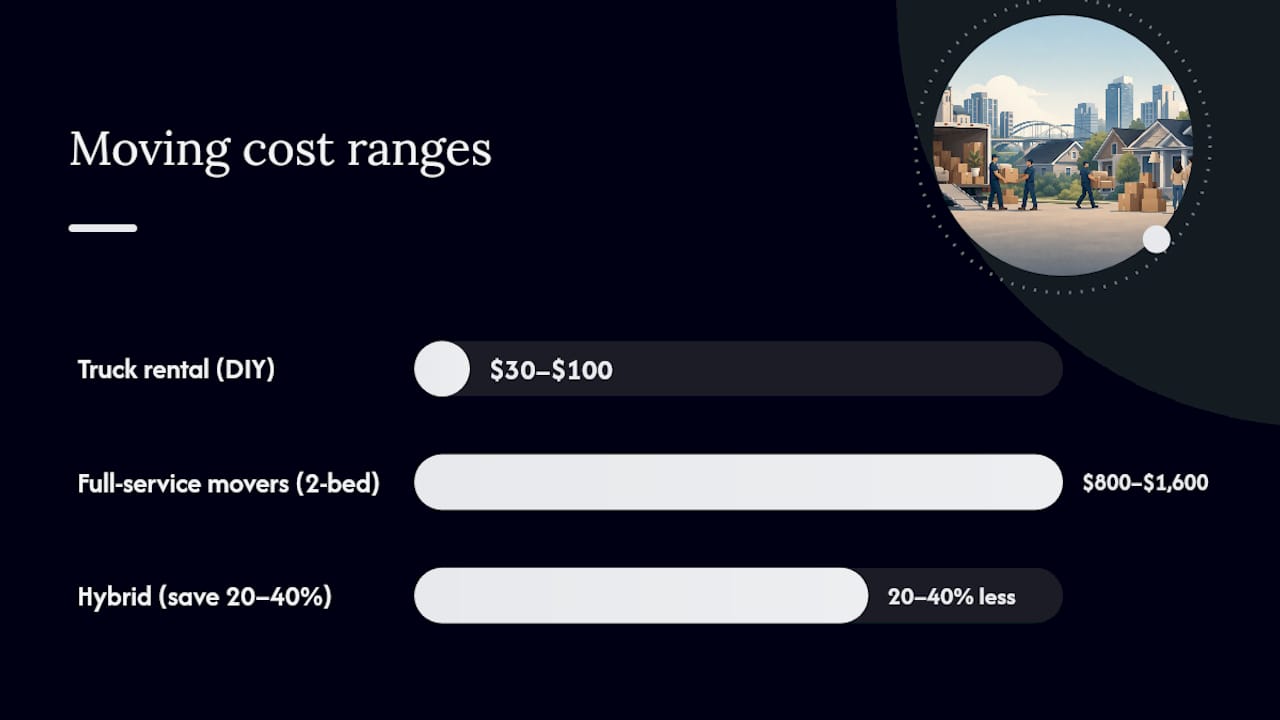 DIY full-service and hybrid moving cost comparison