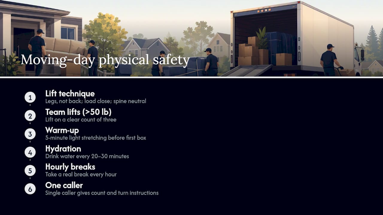 Six physical safety steps for moving day