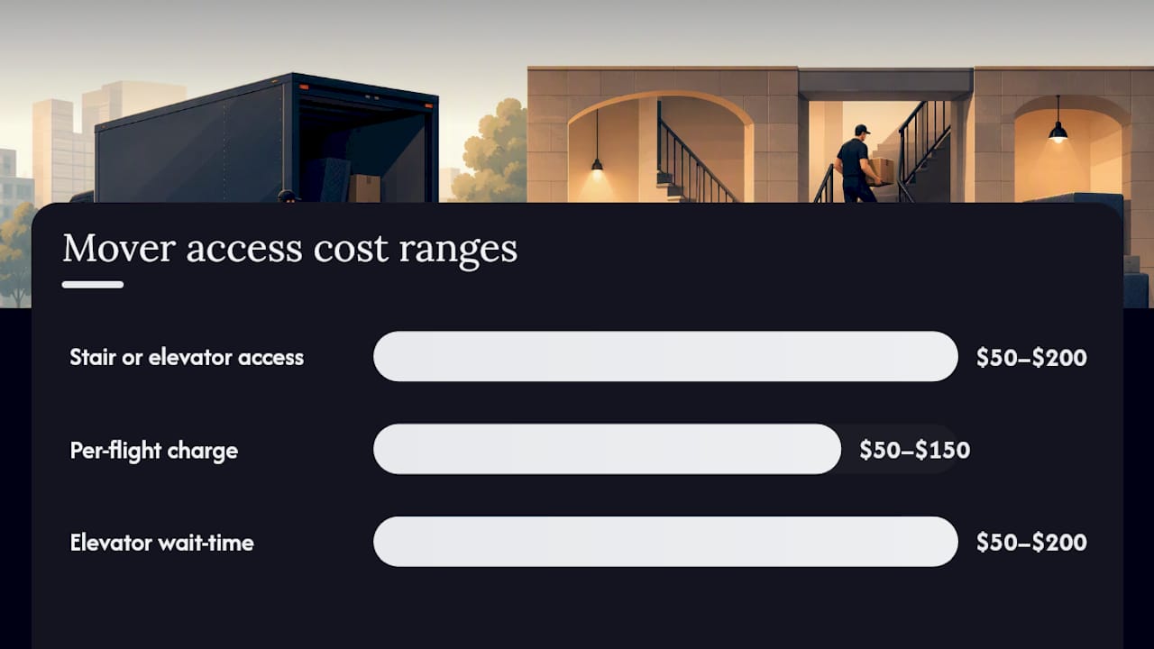 Comparison of stair and elevator fee ranges