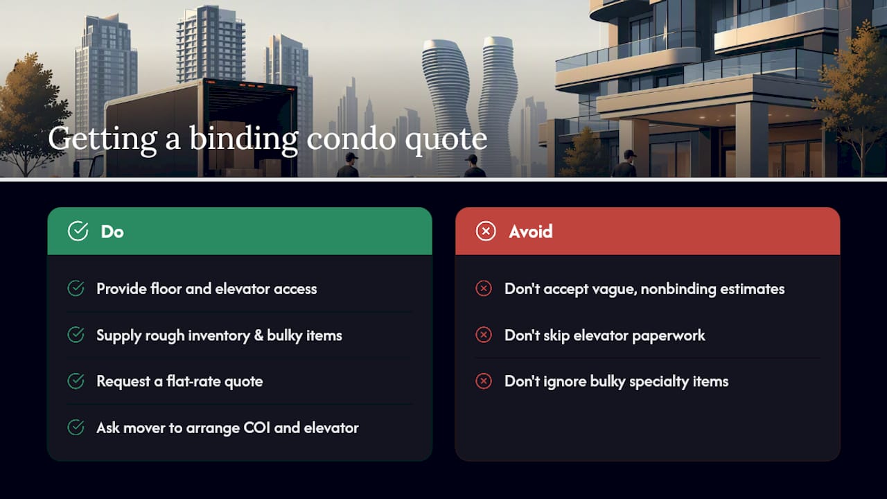 Get a straight answer on your condo moving cost — overview diagram
