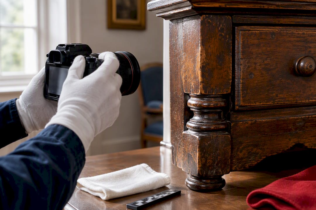 Photographing antique furniture condition before moving
