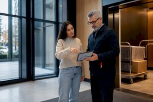 Resident planning a condo move booking