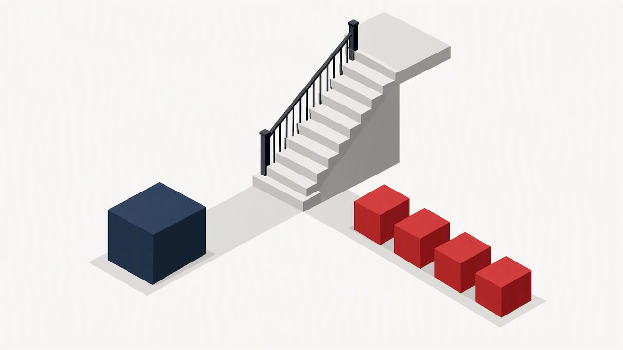 Illustration comparing stair fee and hourly pricing