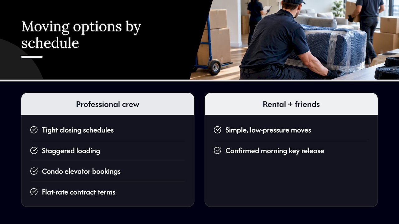 Why professional movers make the most sense on a tight closing schedule — overview diagram